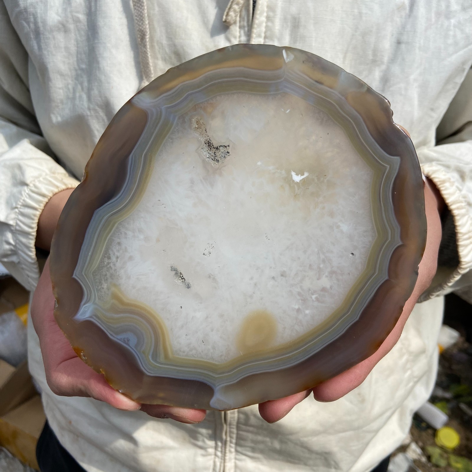 595g  Natural agate Agate Geode Slab/Slice quartz crystal mineral specimen Reiki