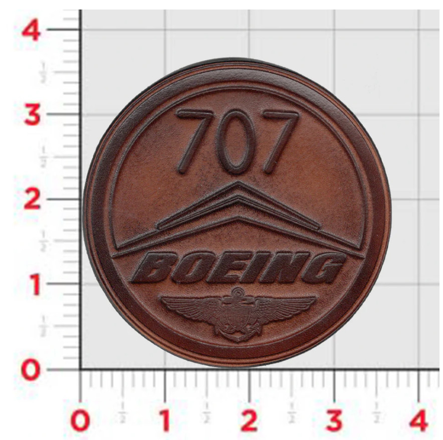MILITARY BOEING 707 AVIATOR ANTIQUE LEATHER PATCH