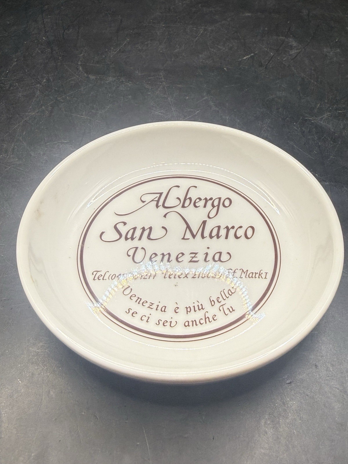 Vintgae Ceramic/porcelain Ashtray Albergo San Marco Venezia Venice Milano