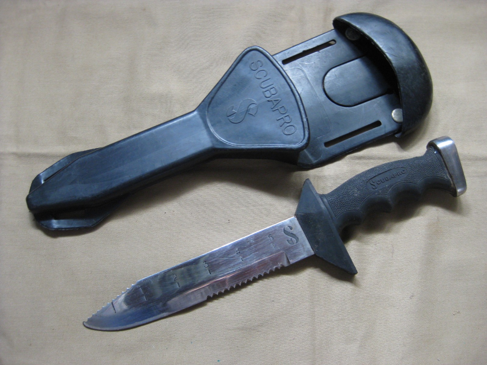VINTAGE SCUBAPRO STAINLESS STEEL JAPAN DIVE KNIFE DIVING SCUBA KNIFE WITH SHEATH