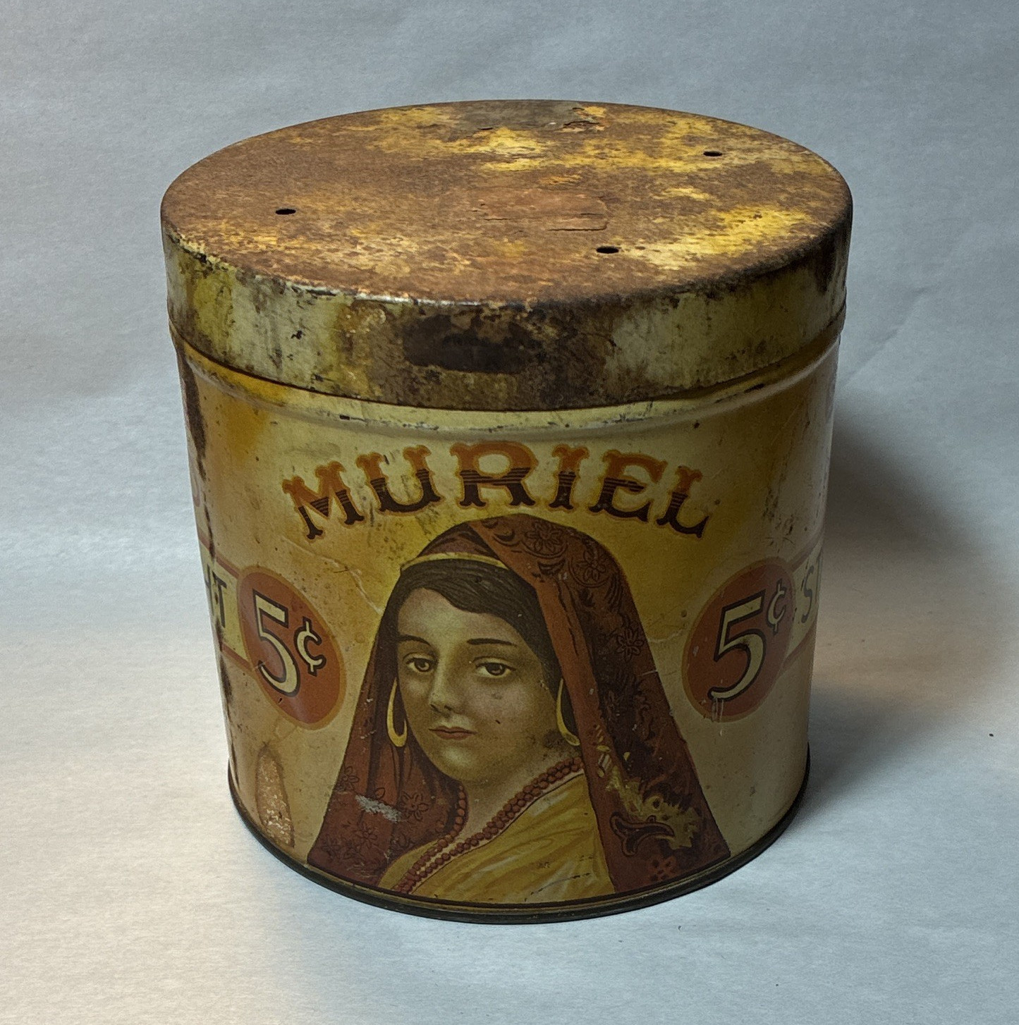 Vintage Muriel Senators Mild Straight 5¢ Cigars Tin w/ Lid 1930s