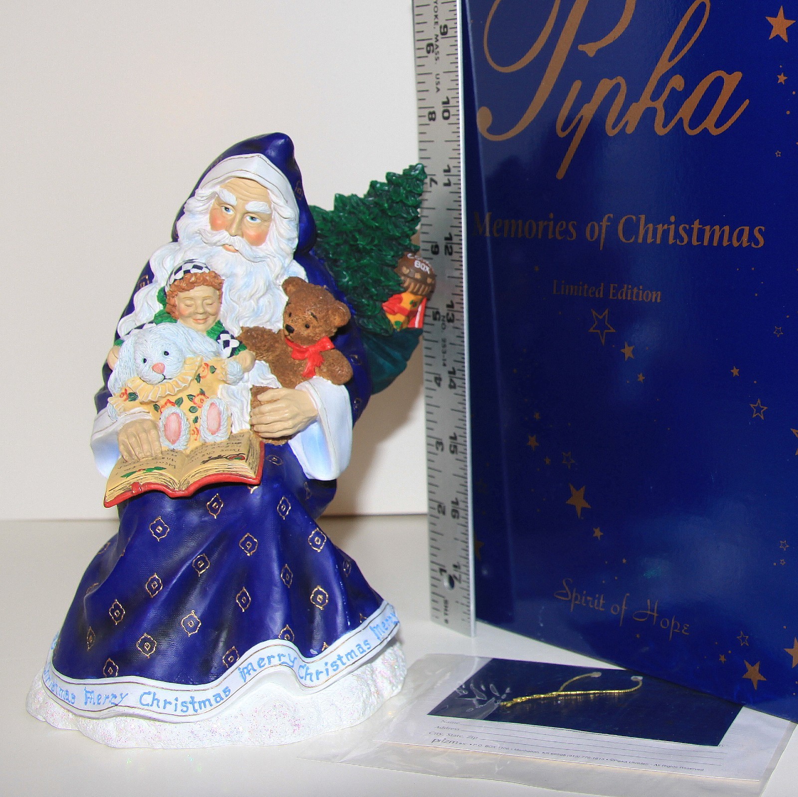 8” Pipka Storytime Santa 1061/3600 Limited Edition 1996 Larger Size RARE W/ Box