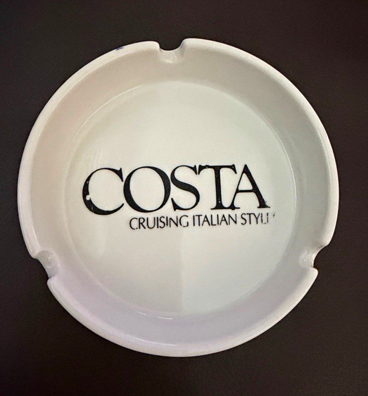 Vintage Costa Cruises Ceramic Ashtray SS Costa Riviera Carla Costa Daphne