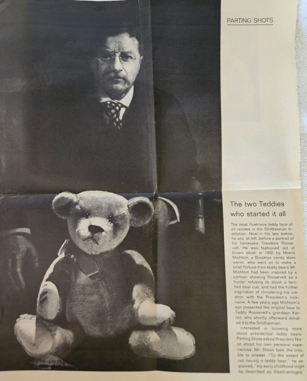 1902 Teddy Bear & Theodore Roosevelt  Enduring Bear. Teddy Bear  1970 Time Life