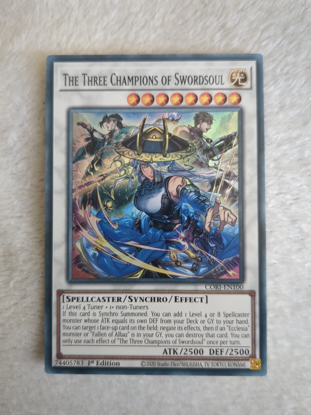 CORI-EN100 The Three Champions of Swordsoul Super Rare 1st YuGiOh 