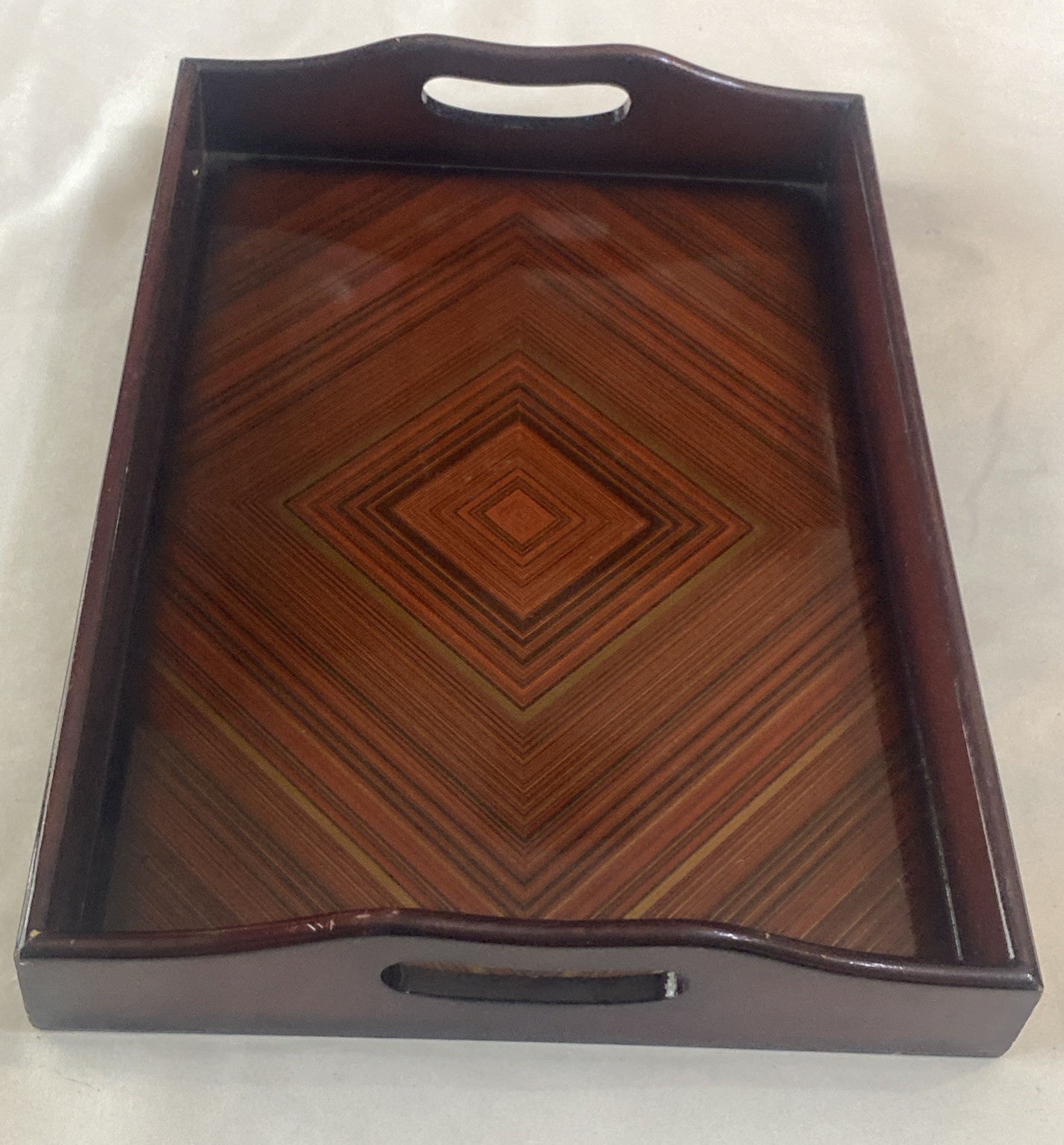 Vintage Lacquerware Wooden Serving Tray / Vanity 17 Vintage Lacquerware Wooden Serving Tray / Vanity 17