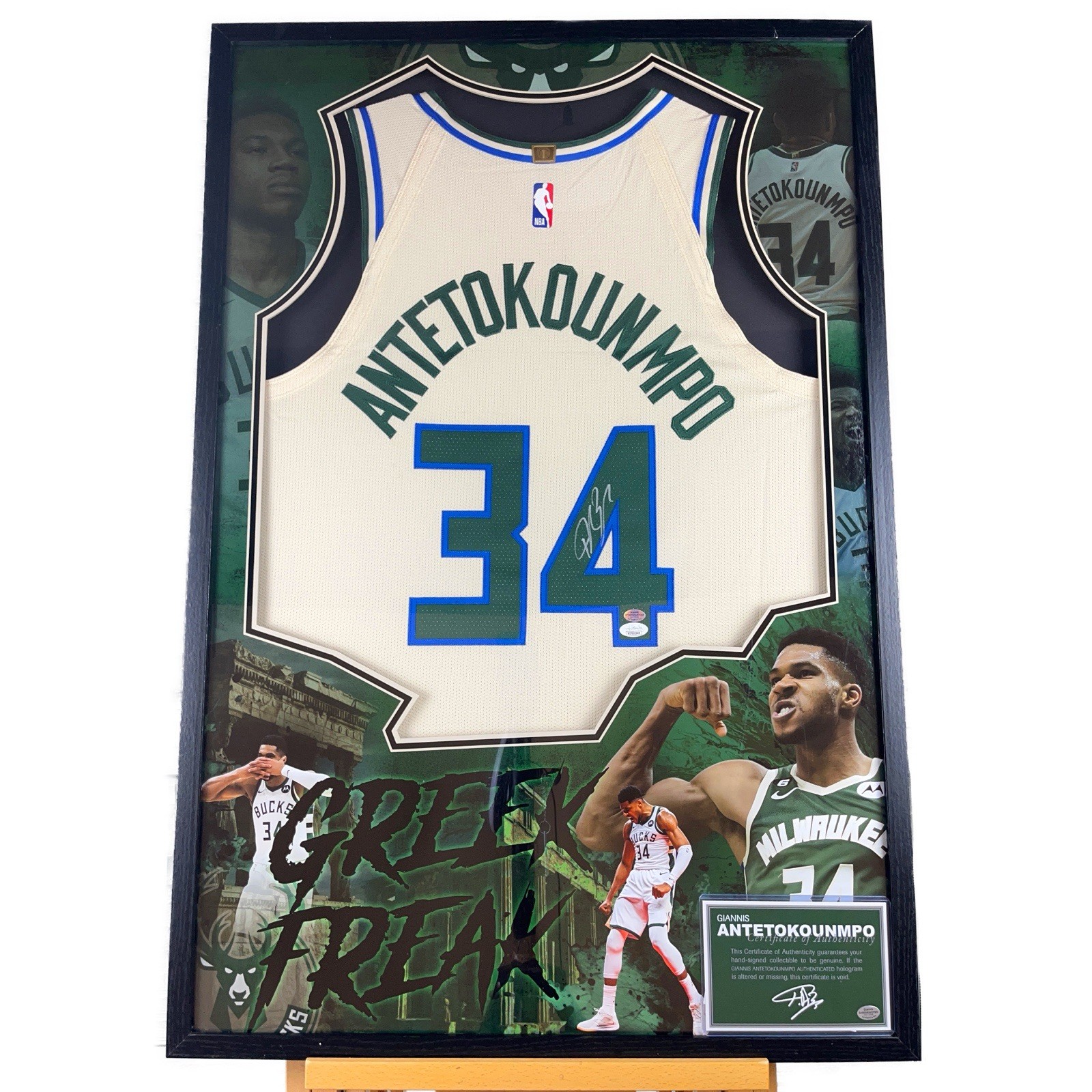 Giannis Antetokounmpo Signed & Framed Jersey - Authentic NBA Autograph - COA