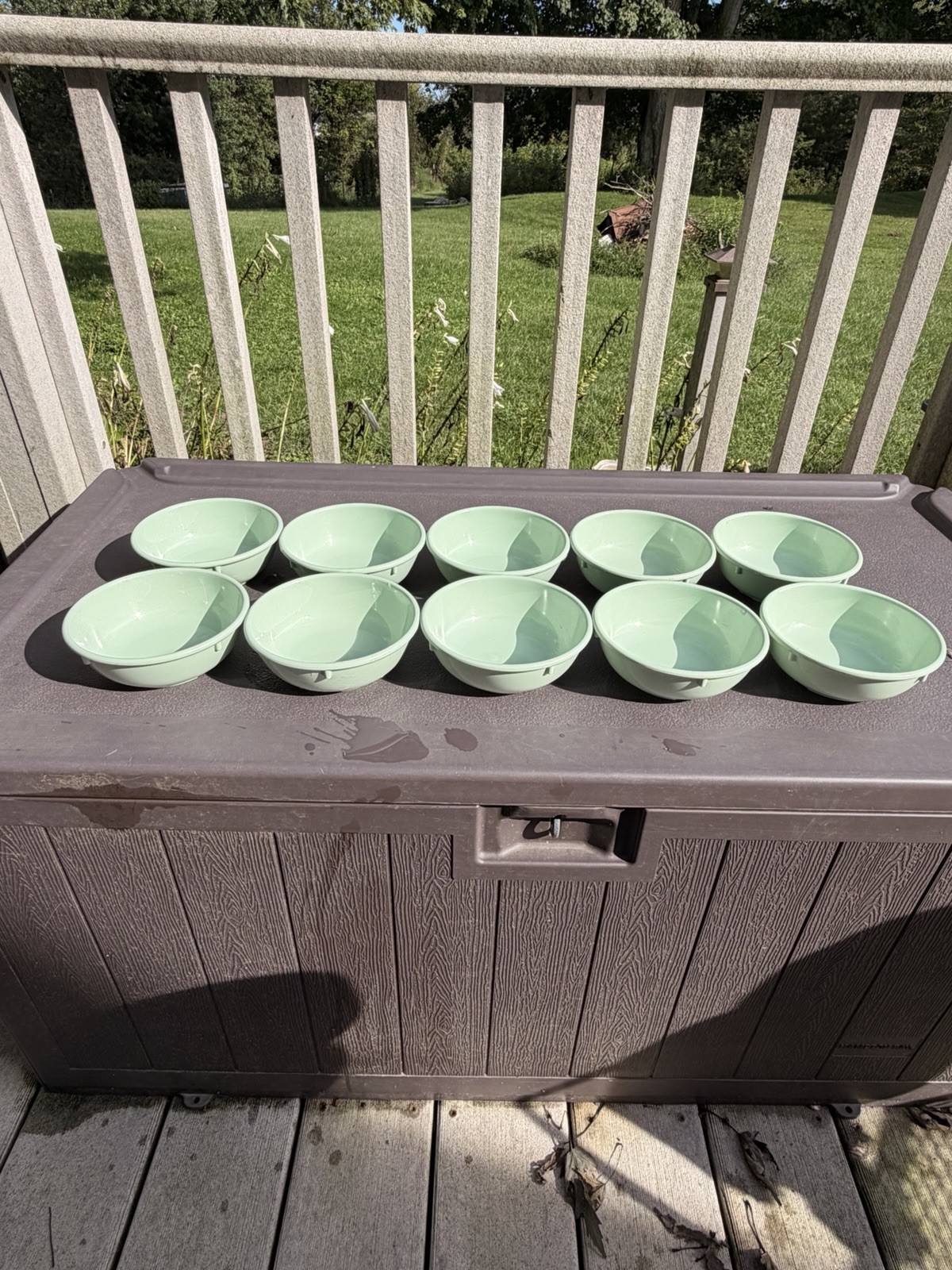 Vintage Dallas Texas Ware Set Of 10 Bowls B-81 MintJade Green 5-3/4 Melamine USA
