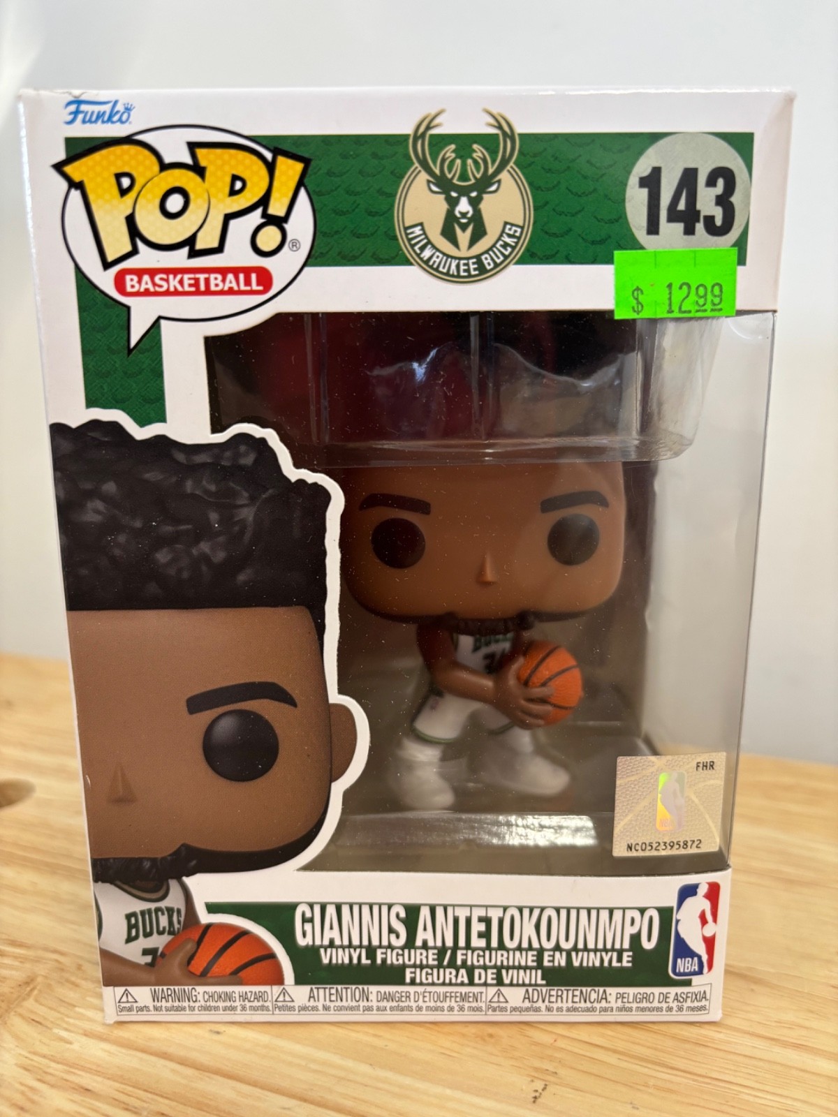 Funko Pop Basketball Milwaukee Bucks #143 Giannis Antetokounmpo Figure - NIB