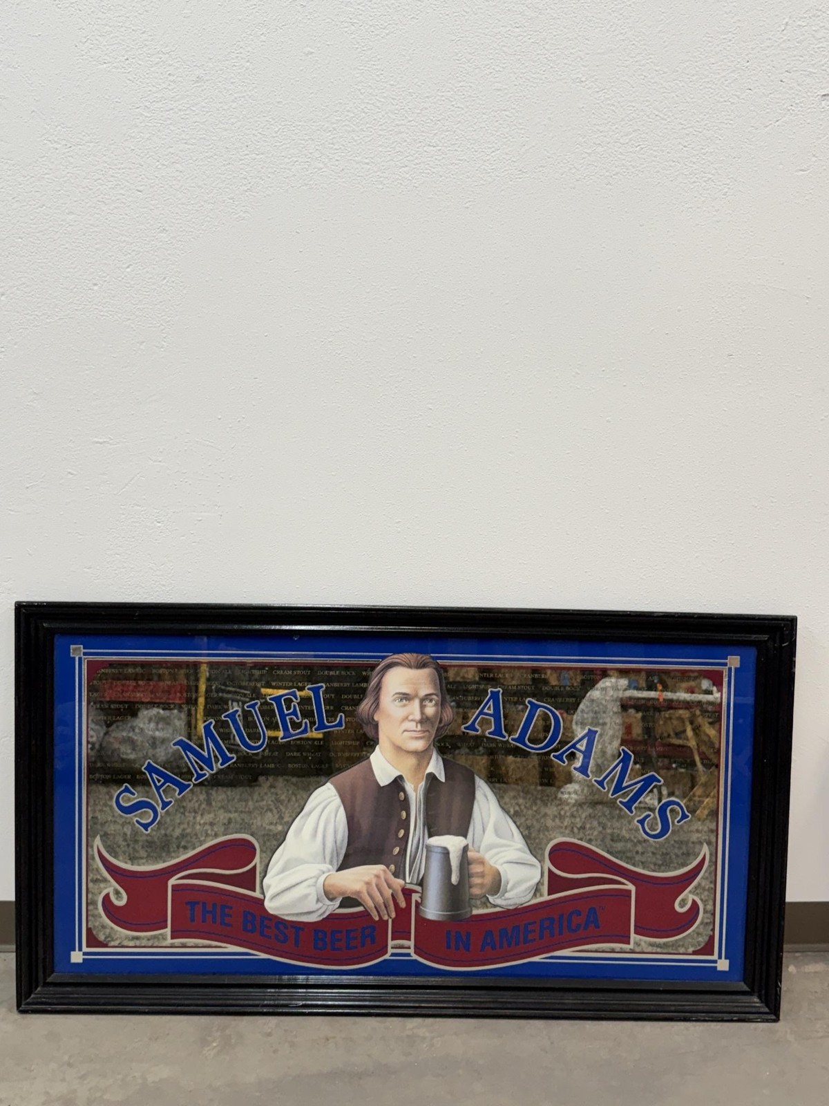 Vintage 1995 Samuel Adams Blue Bar Mirror The Best Beer In America Sign USA