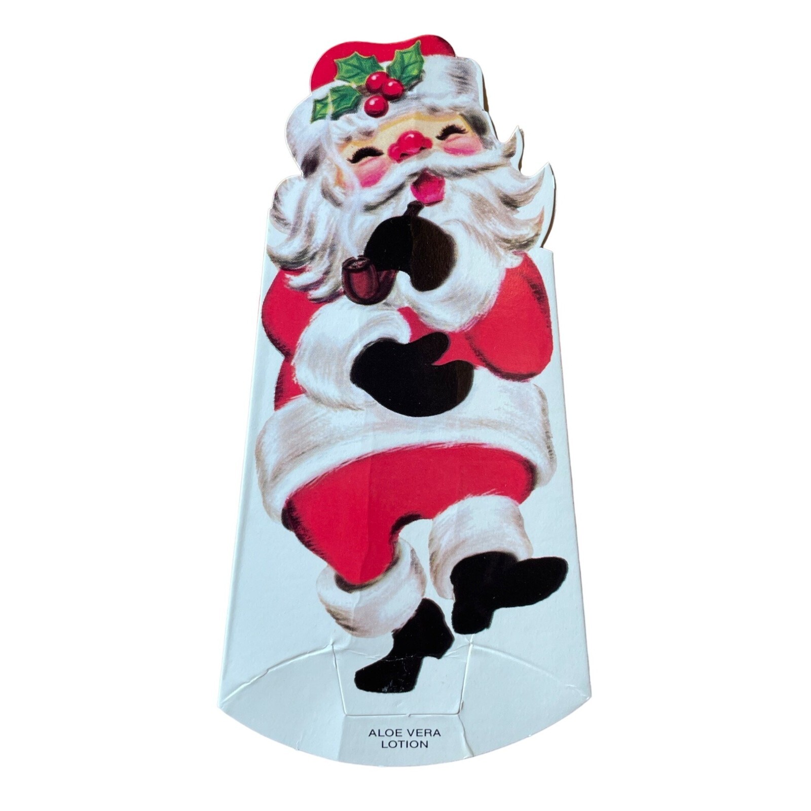 VTG 1970s Santa Claus Christmas Gift Card Holder Hand Body Lotion Paper Vintage