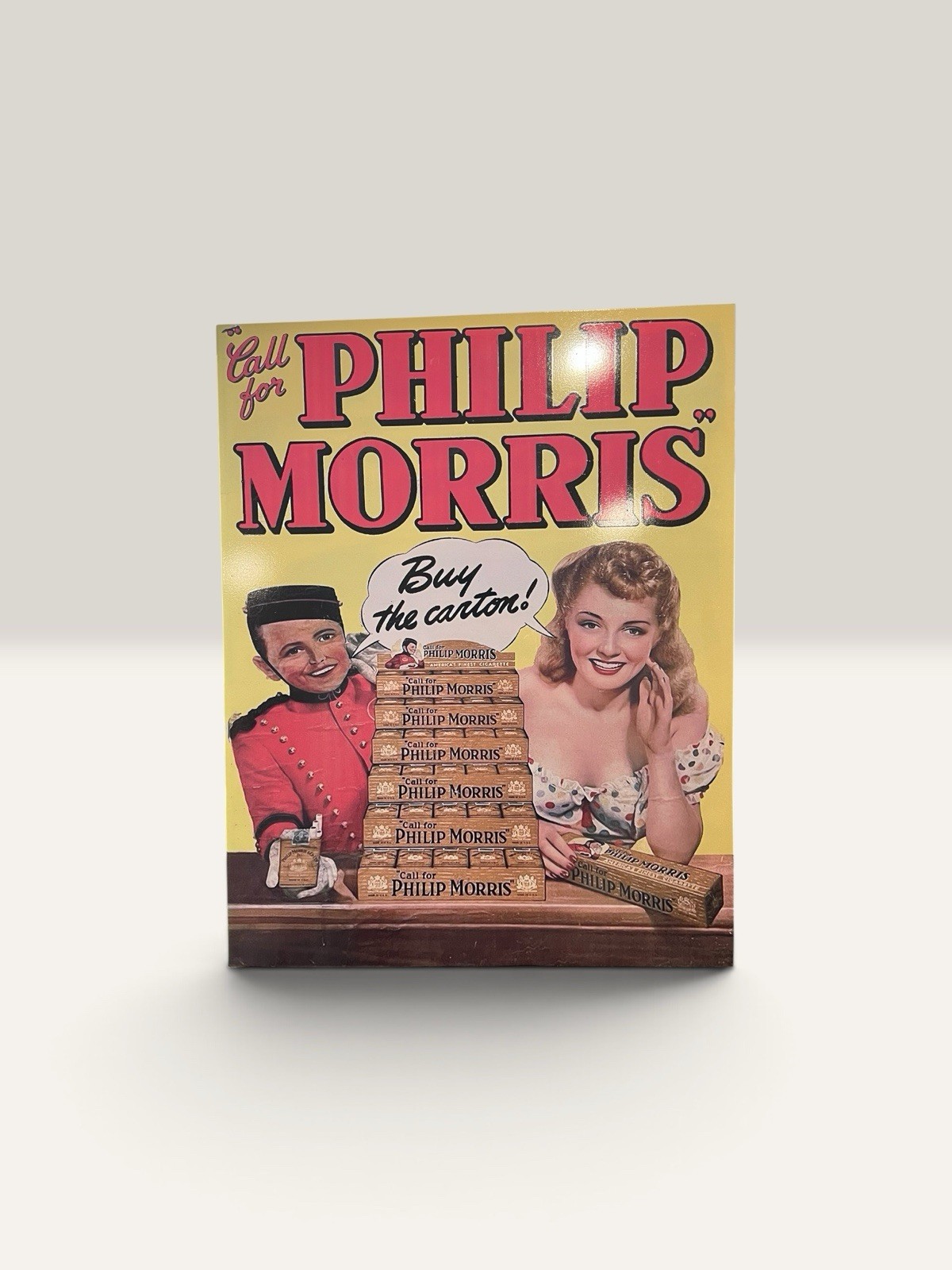 Vintage Philip Morris 20x16 Hard Plastic Sign – Retro Mid-Century Tobacco Ad Vintage Philip Morris 20x16 Hard Plastic Sign – Retro Mid-Century Tobacco Ad