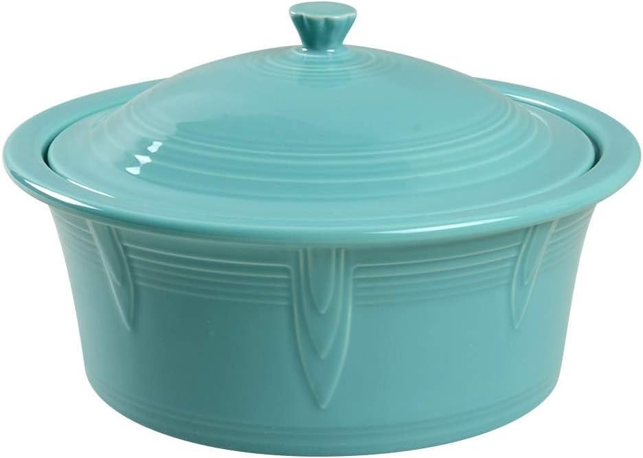 Homer Laughlin Fiesta Turquoise 2.5 Qt Round Covered Casserole