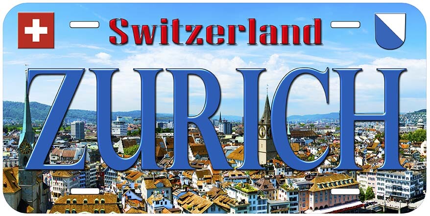 Zurich Switzerland Aluminum Novelty Car License Plate