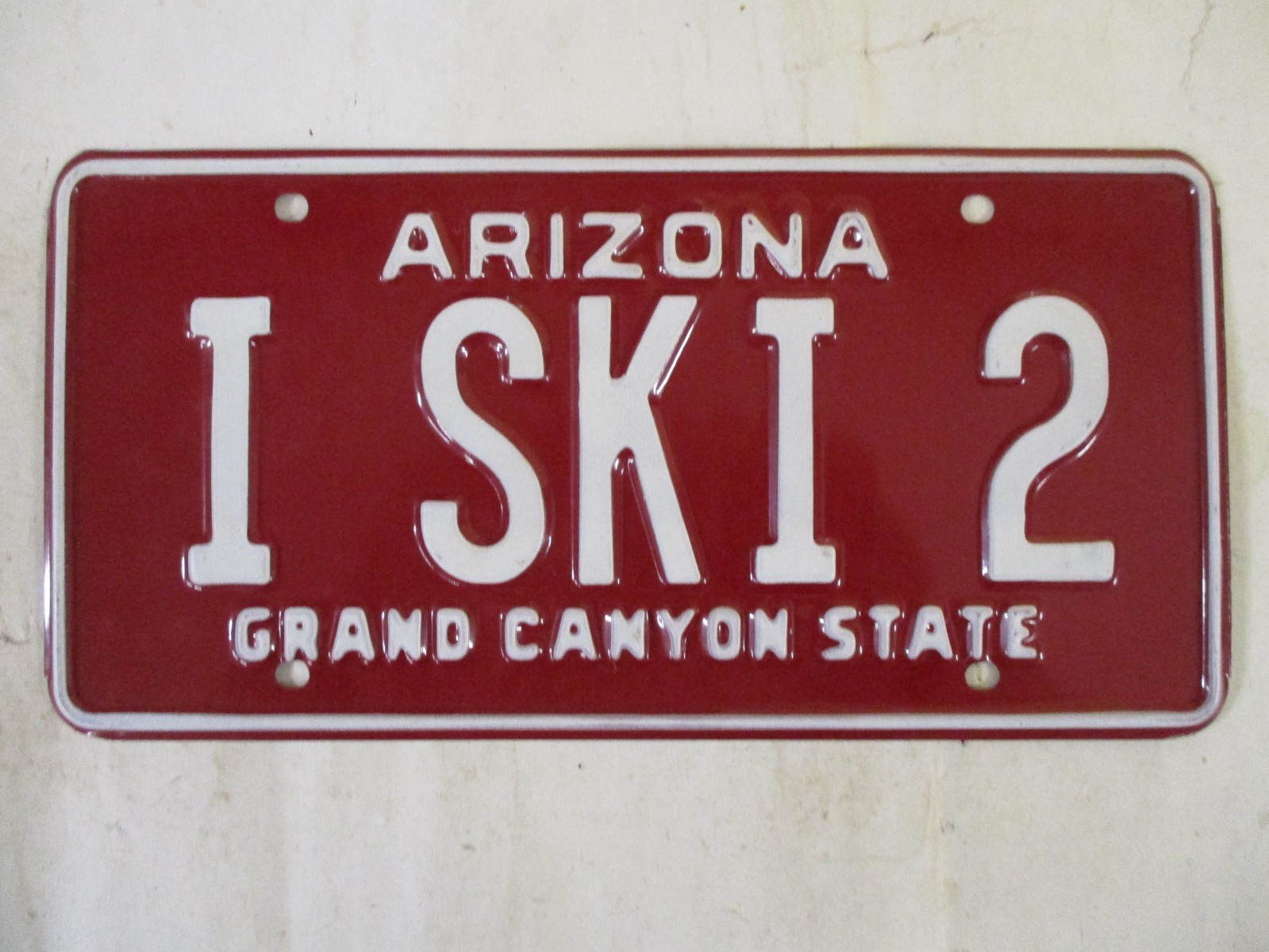1980 Arizona vanity I SKI 2 I SKI TOO SKIING License Plate Tag SP