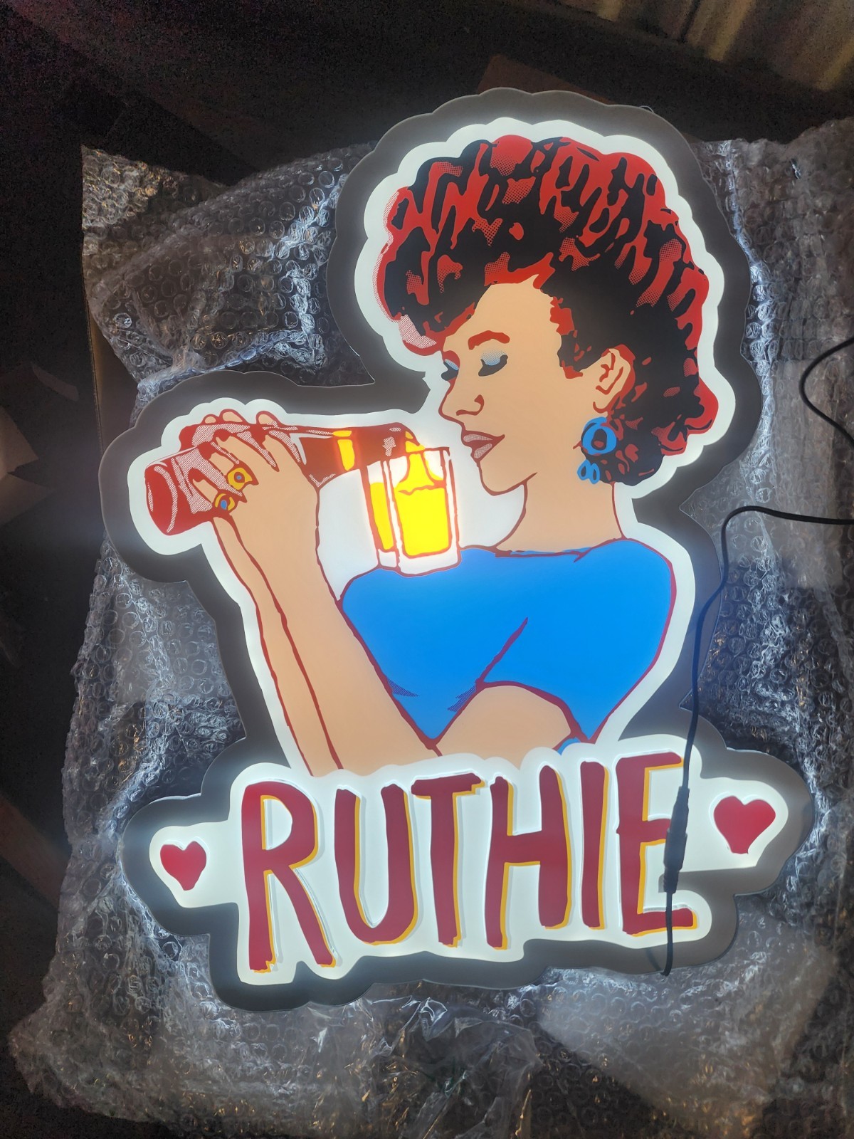 Exile Brewing (Des Moines, IA) Ruthie Gold Lager Animated  LED Bar Sign Neon Nib