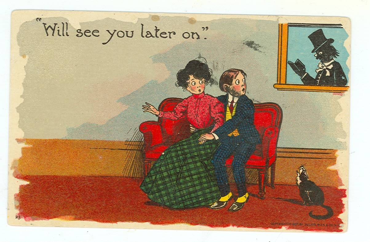 VTG-WILL SEE YOU LATER ON-COUPLE-PM1908-JULIUS BIEN 1907-COMIC-(115-31)