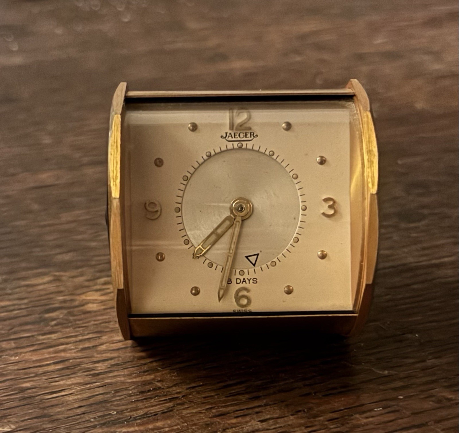 Vintage JAEGER 8 Day Alarm Travel Clock Excellent Condition, Vintage JAEGER 8 Day Alarm Travel Clock Excellent Condition,