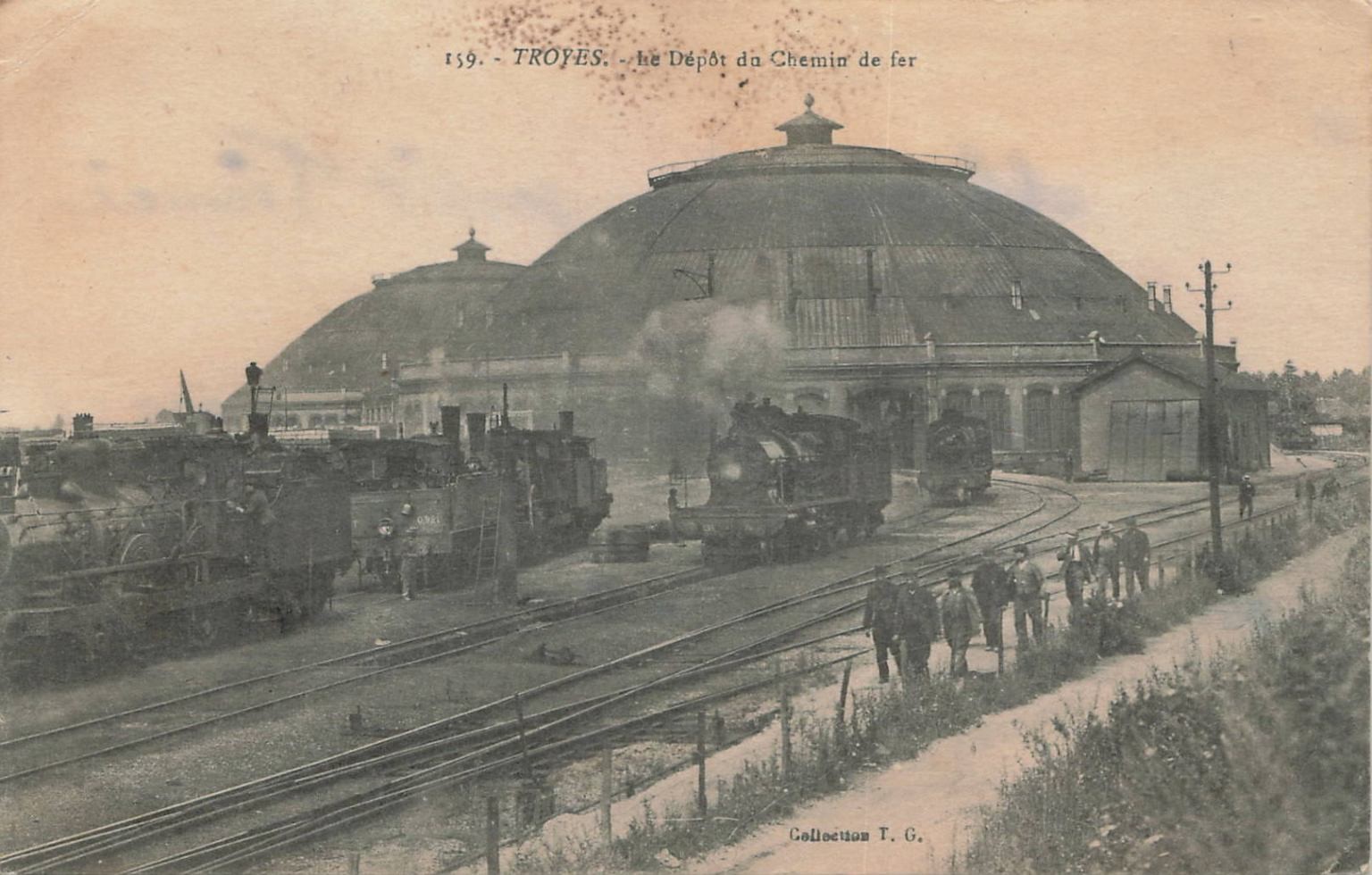 Vintage Troyes, France Railway Depot Steam Locomotives Postcard RPPC Vintage Troyes, France Railway Depot Steam Locomotives Postcard RPPC