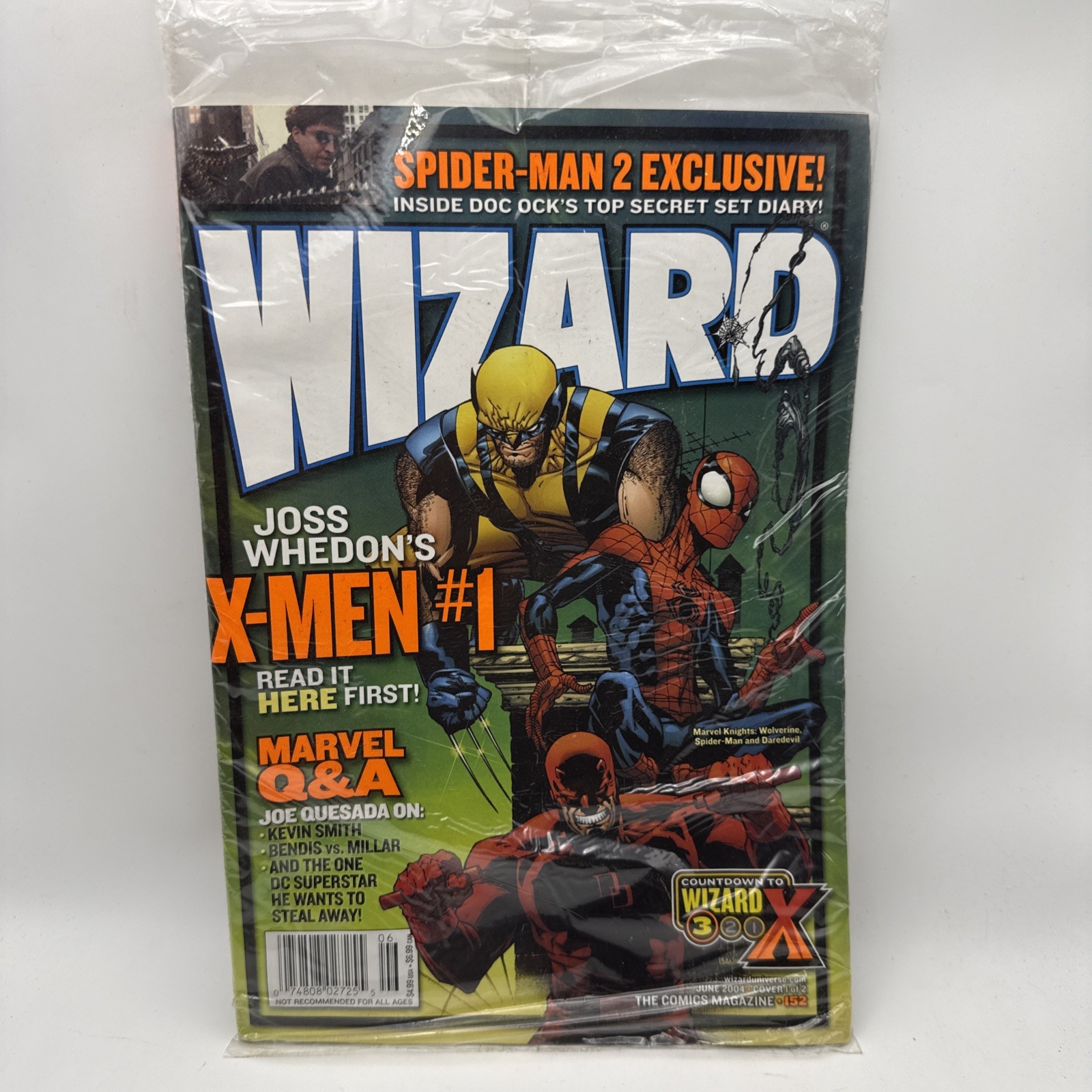 Wizard Magazine #152 Sealed 2004 Spider-Man 2 X-Men Wolverine Marvel