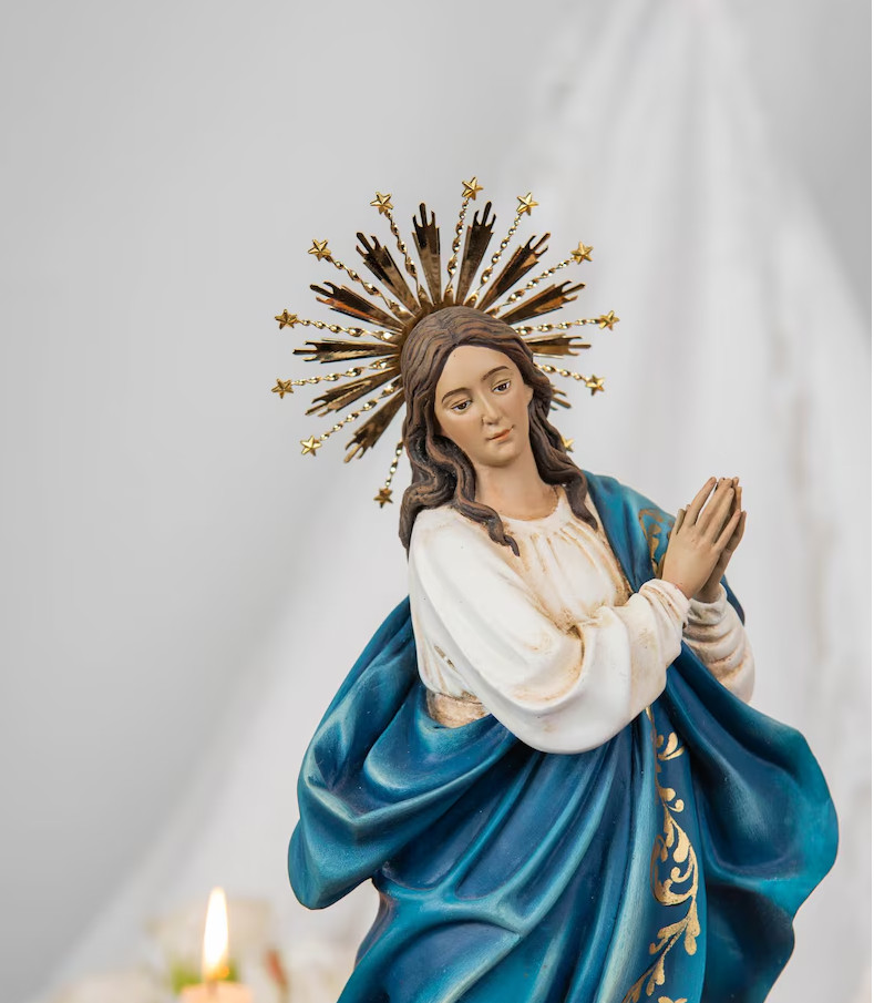 Gold 12-Star Halo Crown for Virgin Mary Statue 10-20\