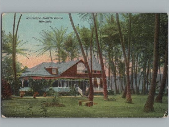 Beautiful RESIDENCE WAIKIKI BEACH Hawaii TH c1910s Postcard Beautiful RESIDENCE WAIKIKI BEACH Hawaii TH c1910s Postcard