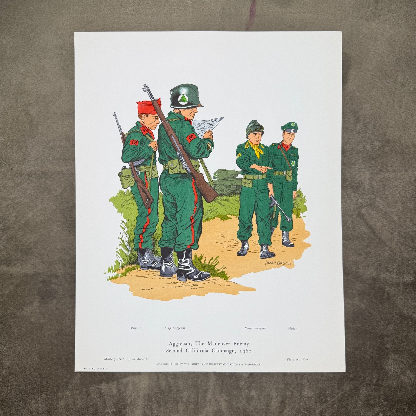 Plate 225 Military Uniforms in America  Aggressor Maneuver Enemy 2nd California 