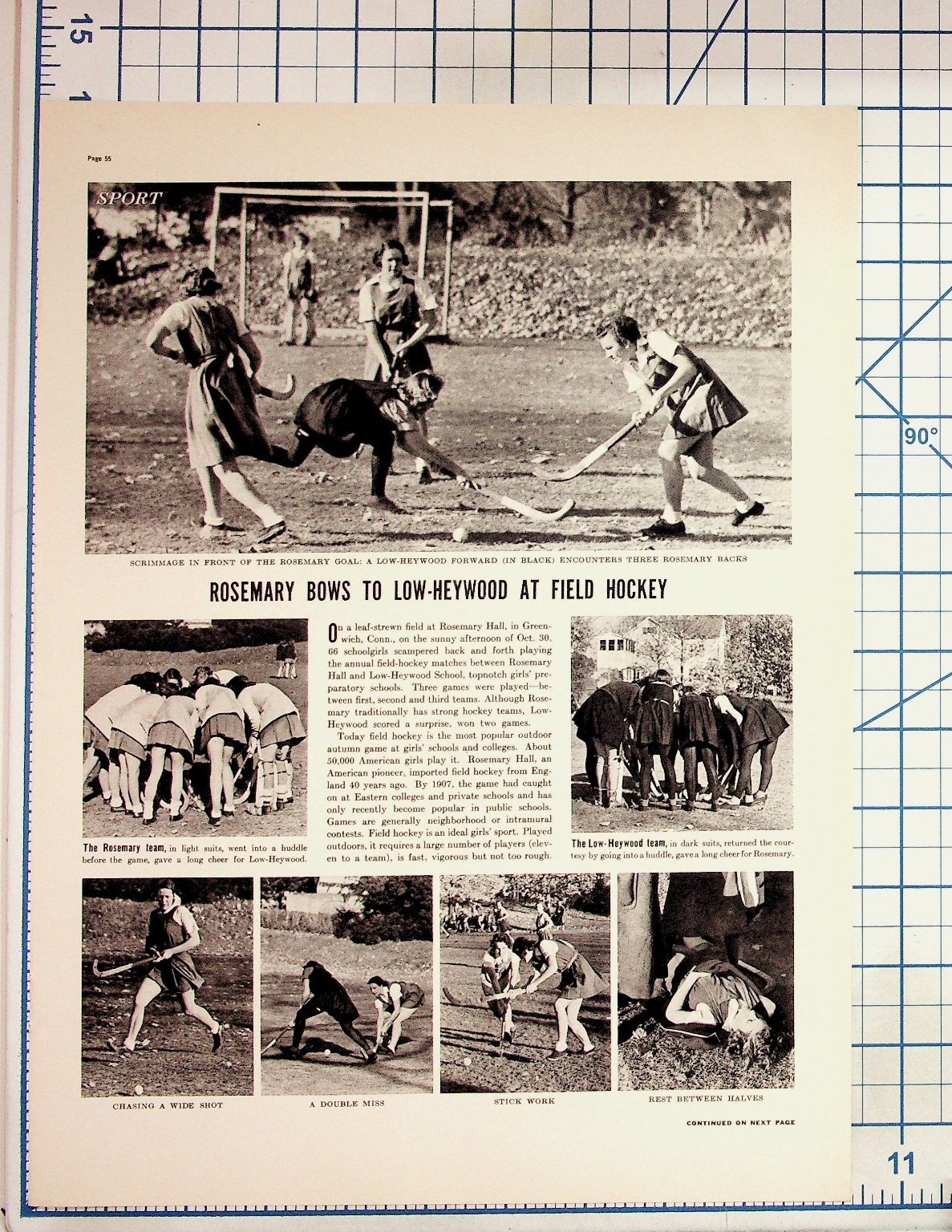 1930s Rosemary Hall Field Hockey Vintage Magazine Article Kayser Goodrich Ads