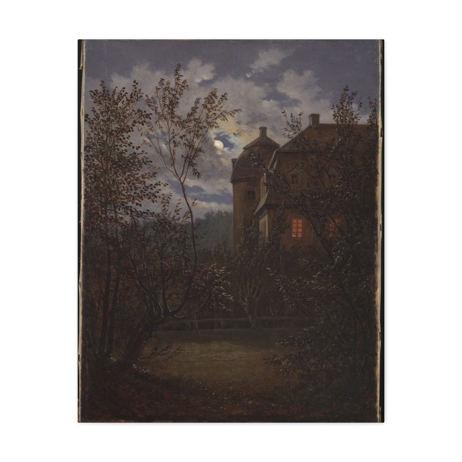 Carl Gustav Carus - Schloss Milkel in Moonlight - ca. 1833–35 - Canvas Wall Art