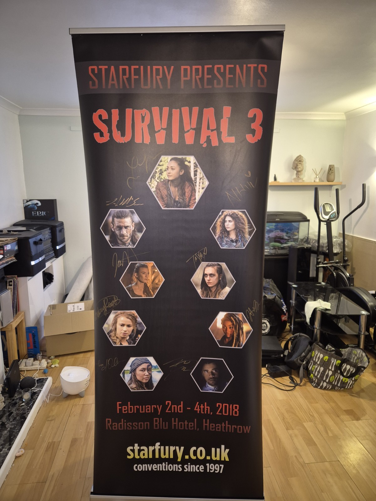The 100 Signed Convention Banner Survival 3 Starfury 2018 Cast Autographs