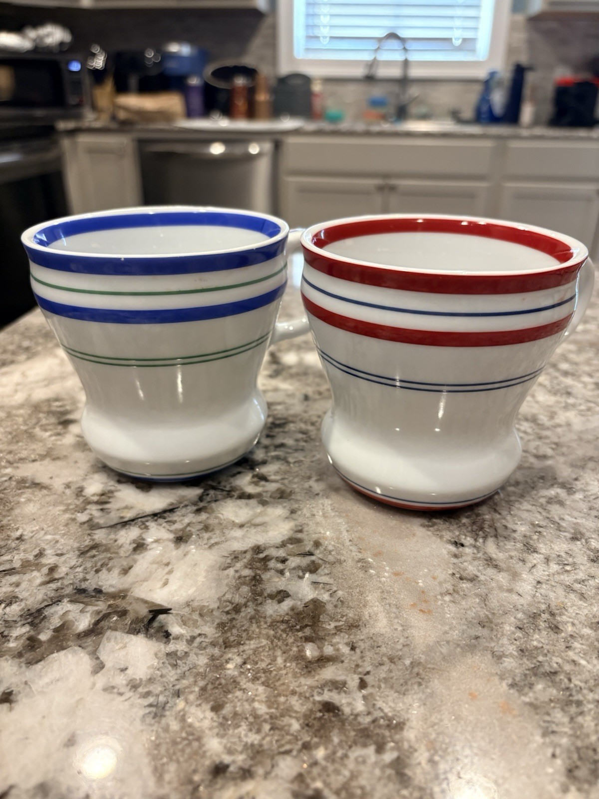 Starbucks Coffee 2007 12 oz Stripped Mugs Set of 2