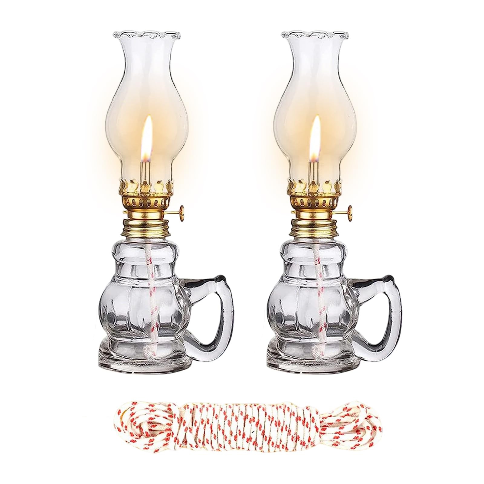 Large Vintage Indoor Glass Kerosene Oil Lamps Large Vintage Indoor Glass Kerosene Oil Lamps