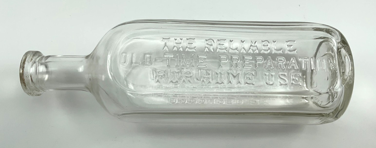 Dr. Peter Fahrney & Sons Co Embossed Clear Glass Medicine Bottle - Nice Looking
