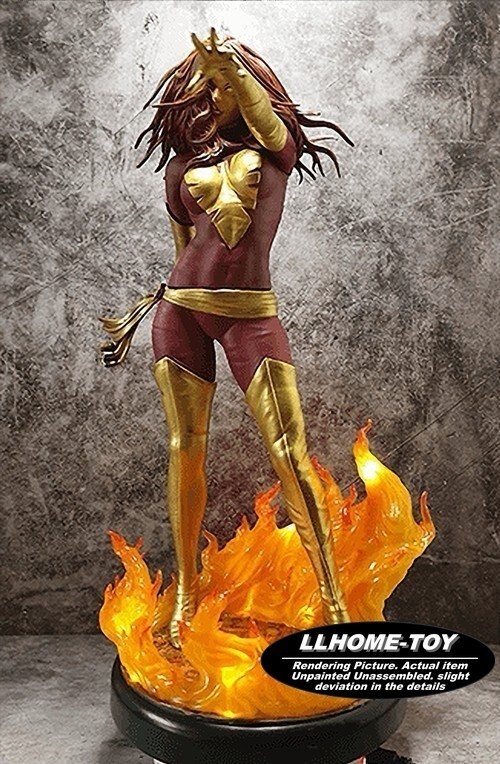 30CM tall Dark Phoenix girl 3d Print Model Unpainted Garage Kit Statue Figure