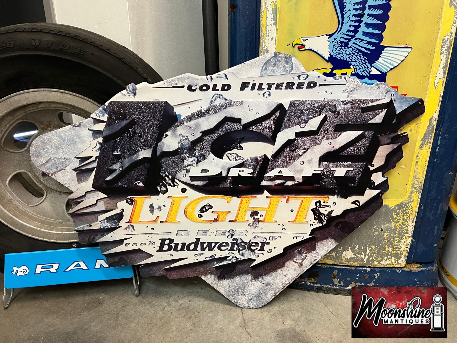 Vtg. 1990's BUDWEISER Bud Ice Light Beer Sign
