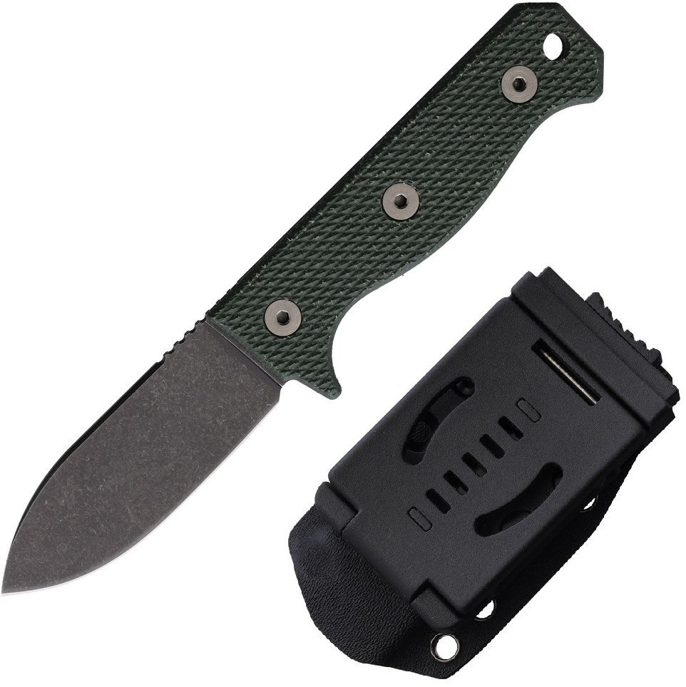 Maratac Compact R4A Slim Fixed Knife 3″ D2 Tool Steel Blade Green Micarta Handle