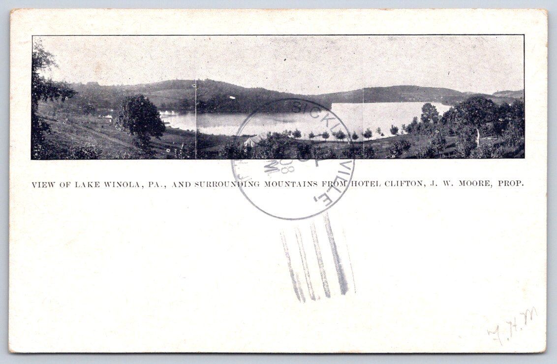 Plains Antique Pennsylvania Postcard LAKE WINOLA Hotel Clifton 1908