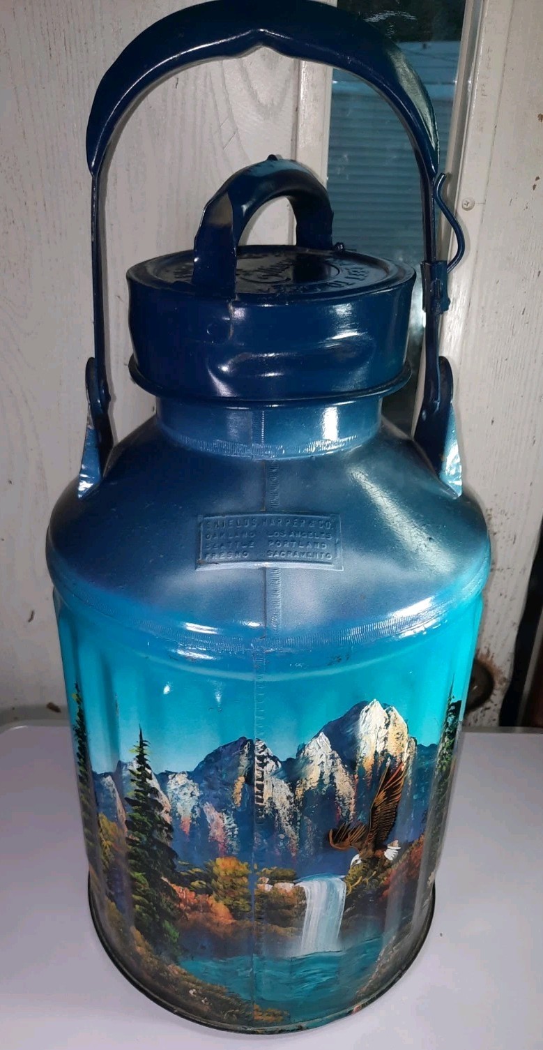 Antique Hand Painted Standard Oil Company of California 5 Gallon Jug Twist Lid