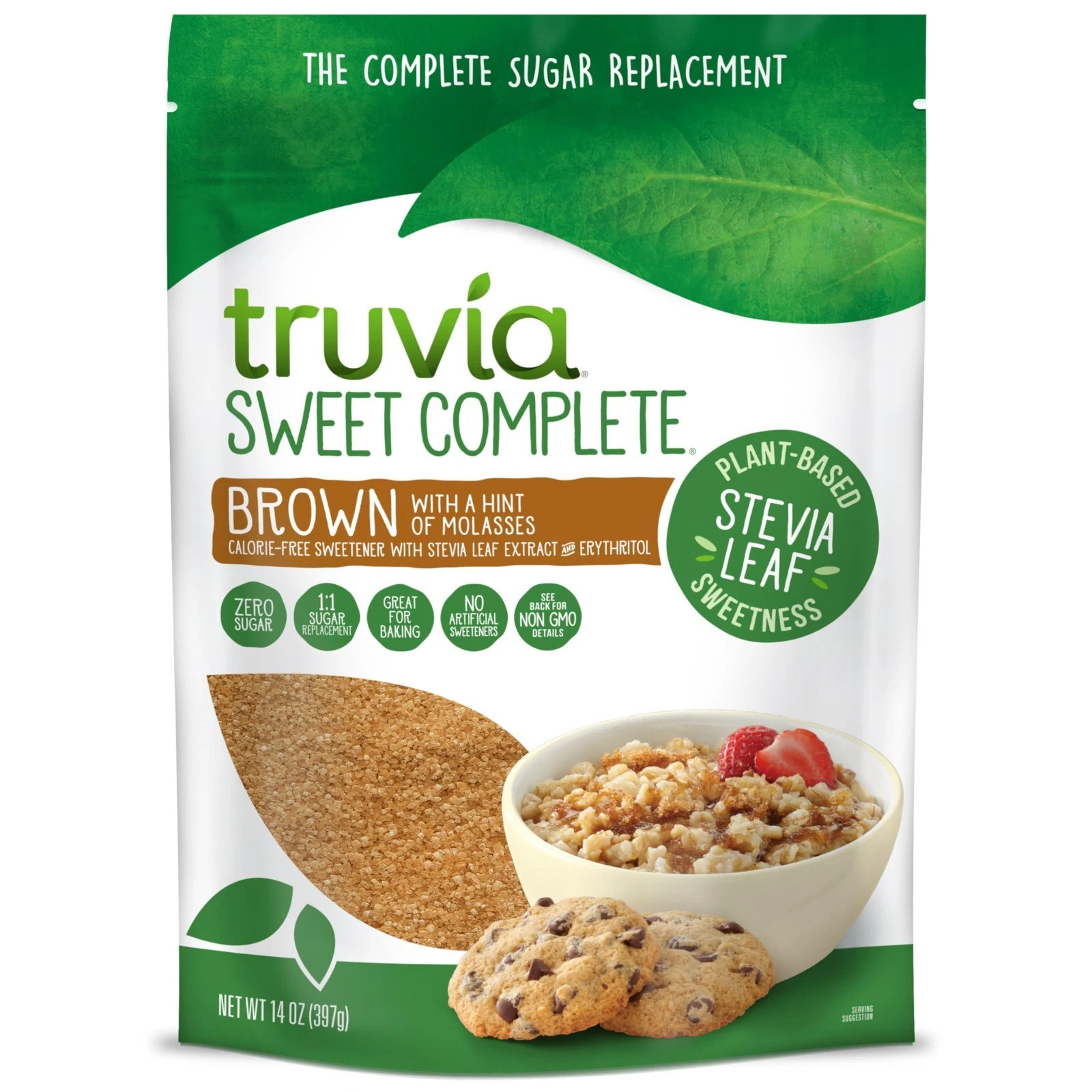 Truvia Sweet Complete Stevia Leaf Brown with a hint of Molasses 14oz Bag