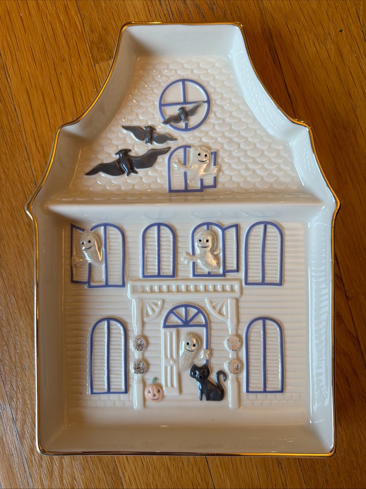 Lenox Halloween Haunted House Candy Dish Tray Plate, In Box Lenox Halloween Haunted House Candy Dish Tray Plate, In Box
