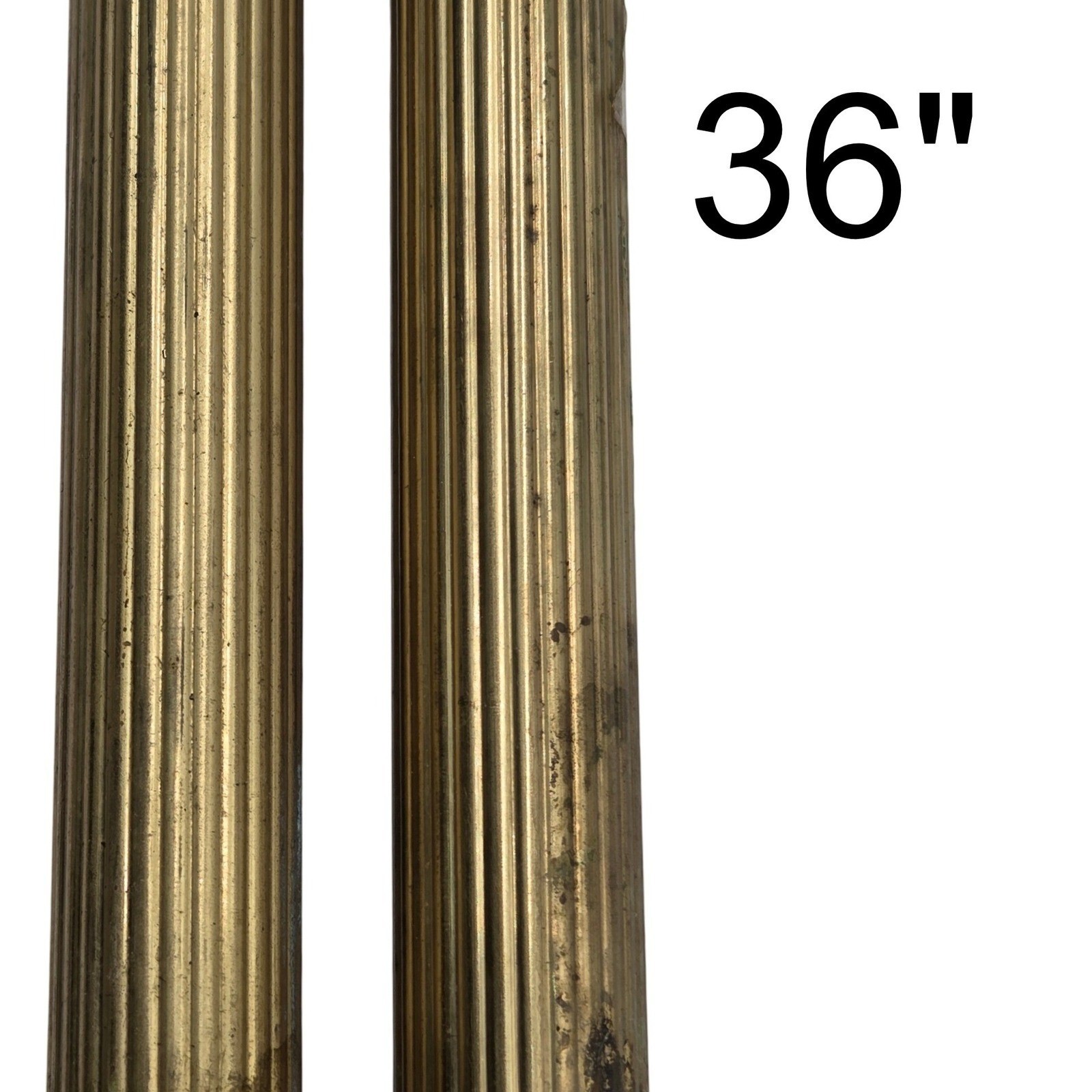 Reeded Round Brass Tubing Pipe Pole Sleeve 36\