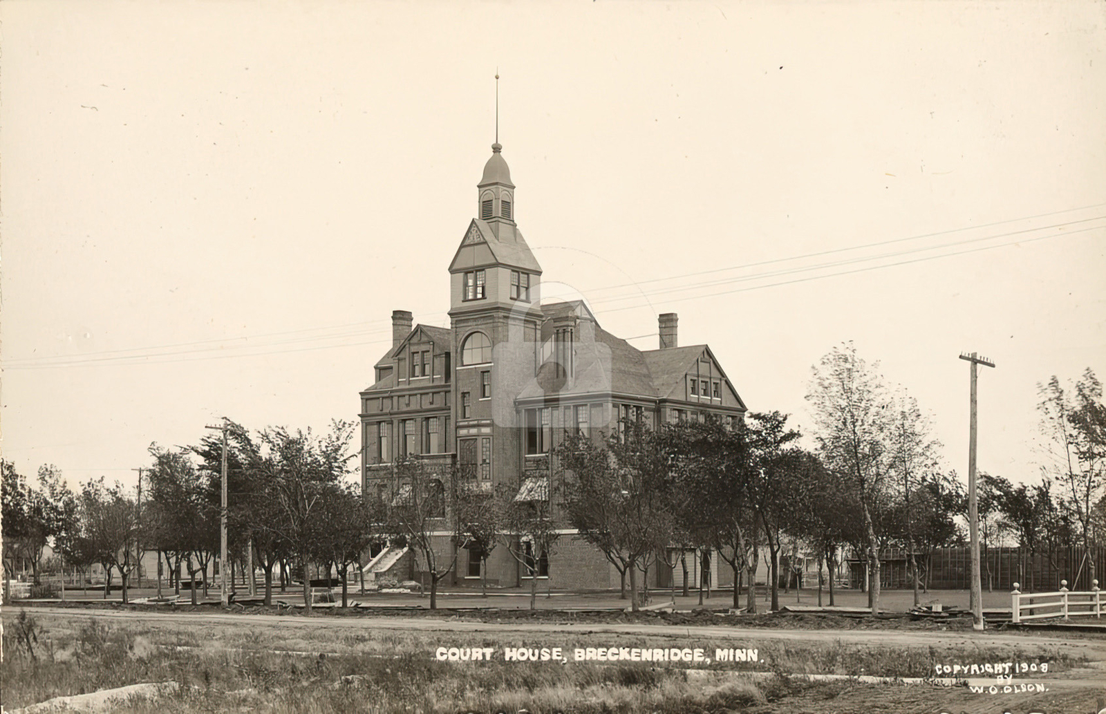 Court house, Breckenridge, MN Minnesota 1908 RPPC Photo Postcard Copy