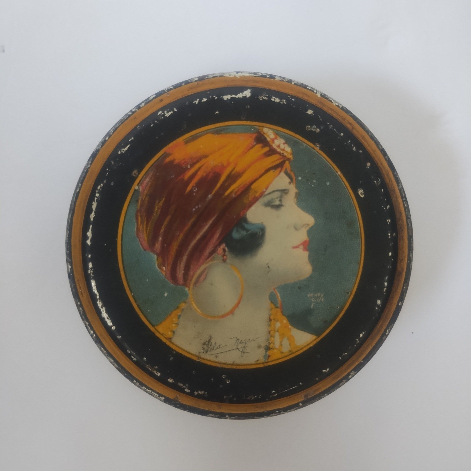 Vintage Pola Negri by Henry Clive Beautebox Tin Art Deco 1920s Silent Film