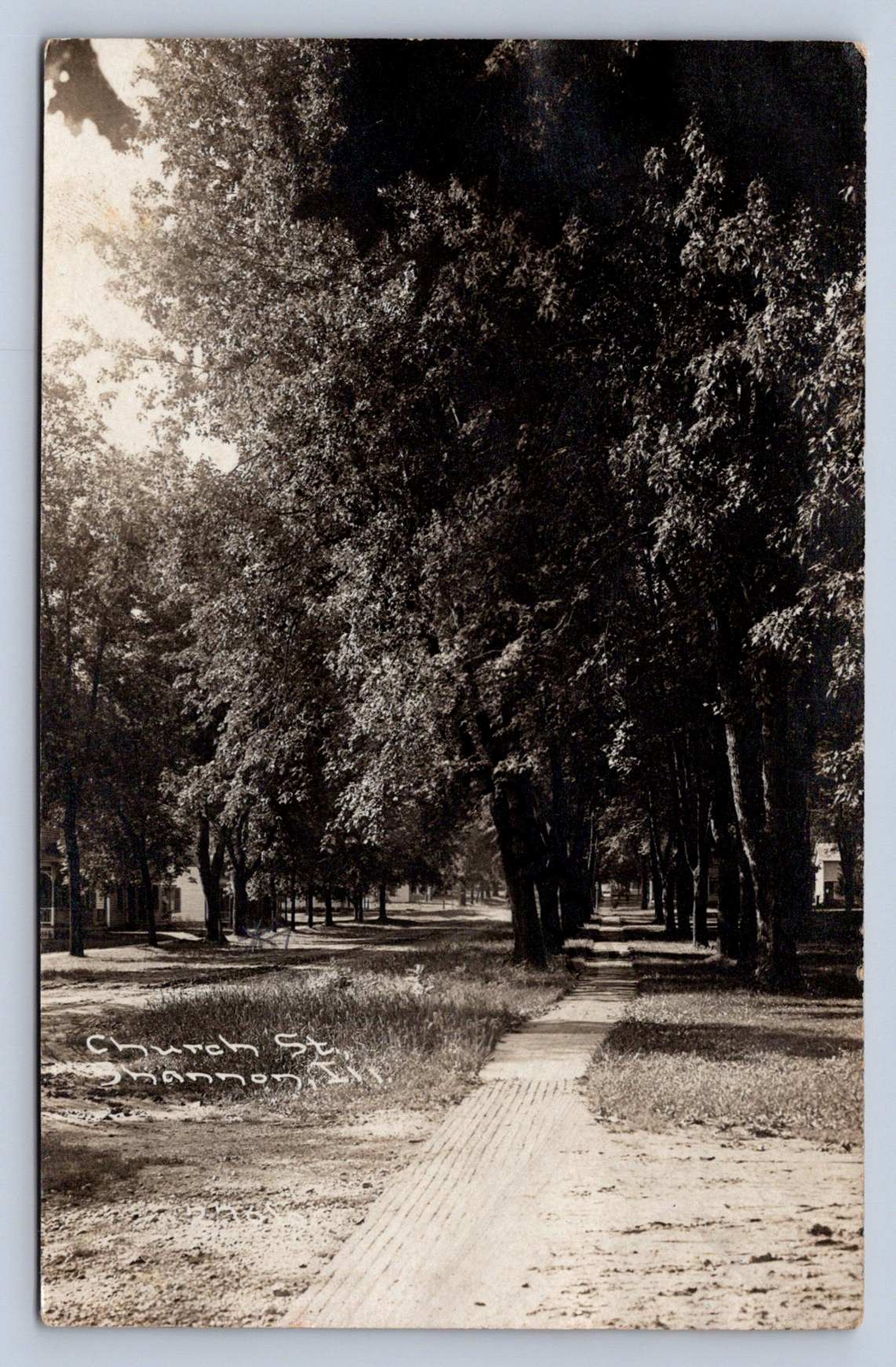 K7/ Shannon Illinois RPPC Postcard c1910 Church Street Homes  696