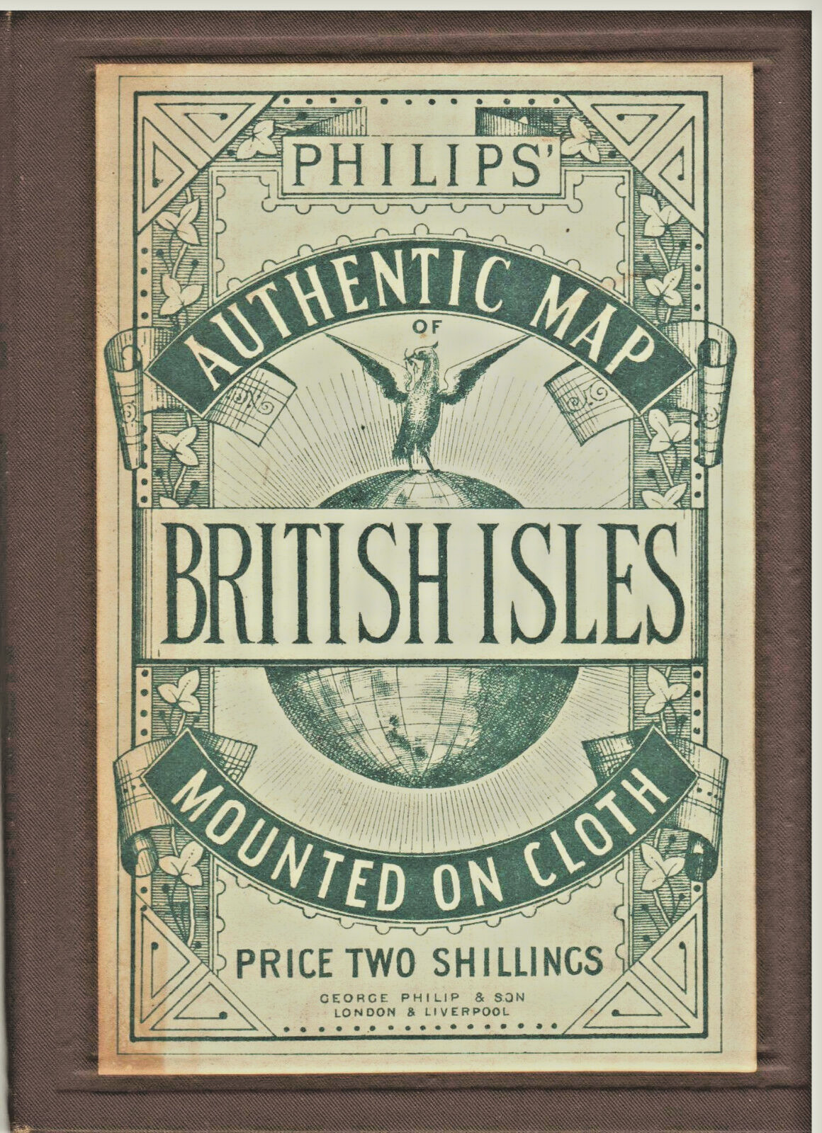 1890\'s - Philips\' Authenic Map of British Isles - Mounted on Cloth