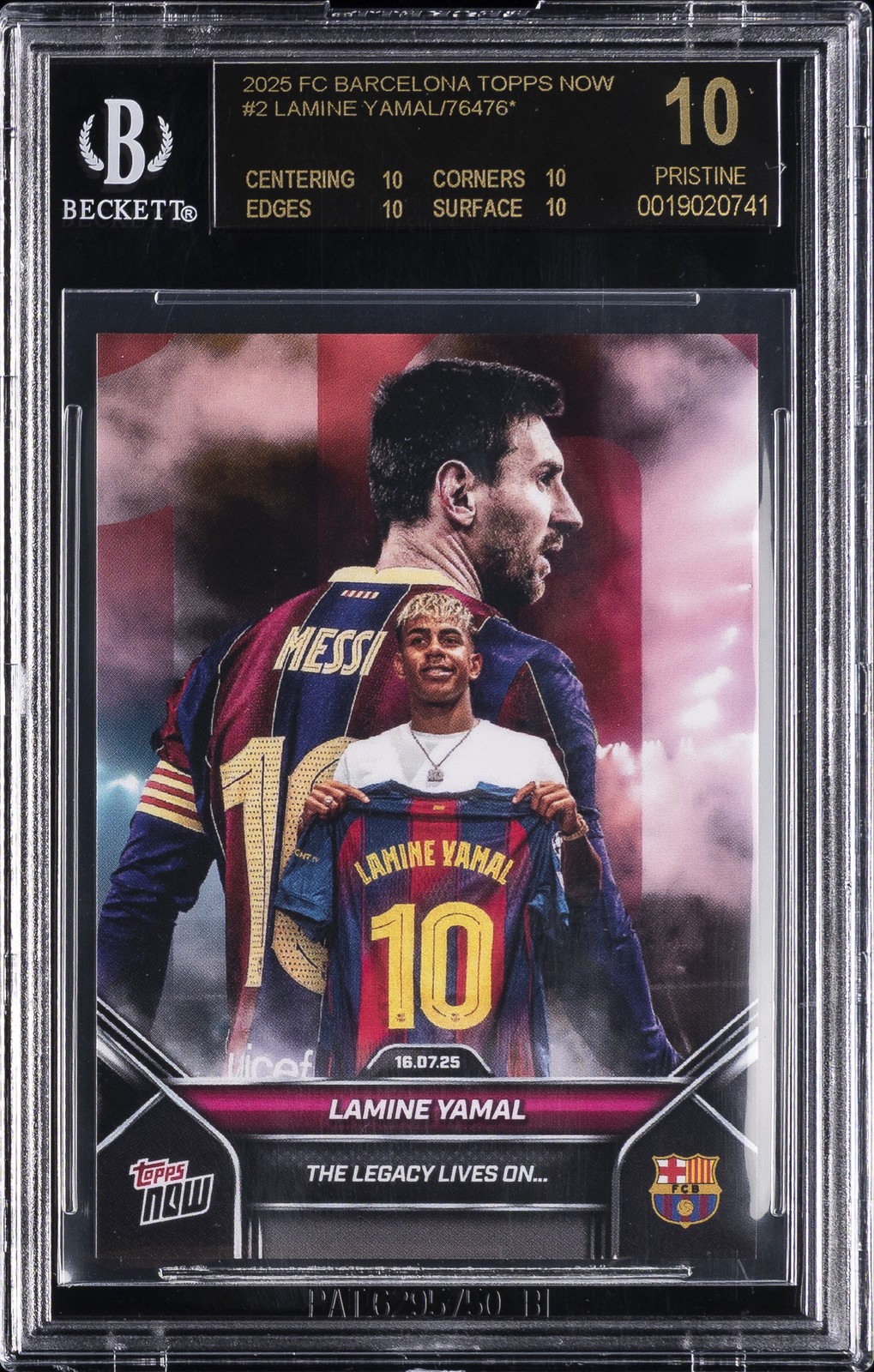 2025 TOPPS NOW FC BARCELONA 76476* ##2 LAMINE YAMAL BGS 10 BLACK LABEL