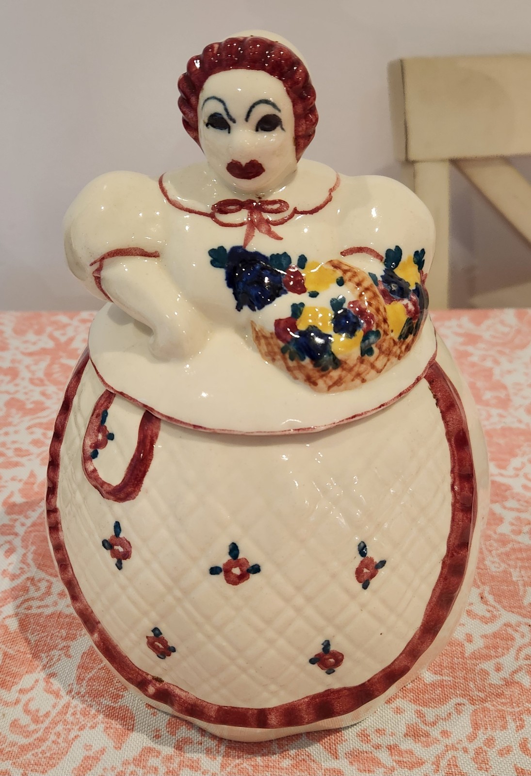 Vintage 40’s Abingdon Art Pottery Ceramic Little Old Lady  Cookie Jar.  Excellen