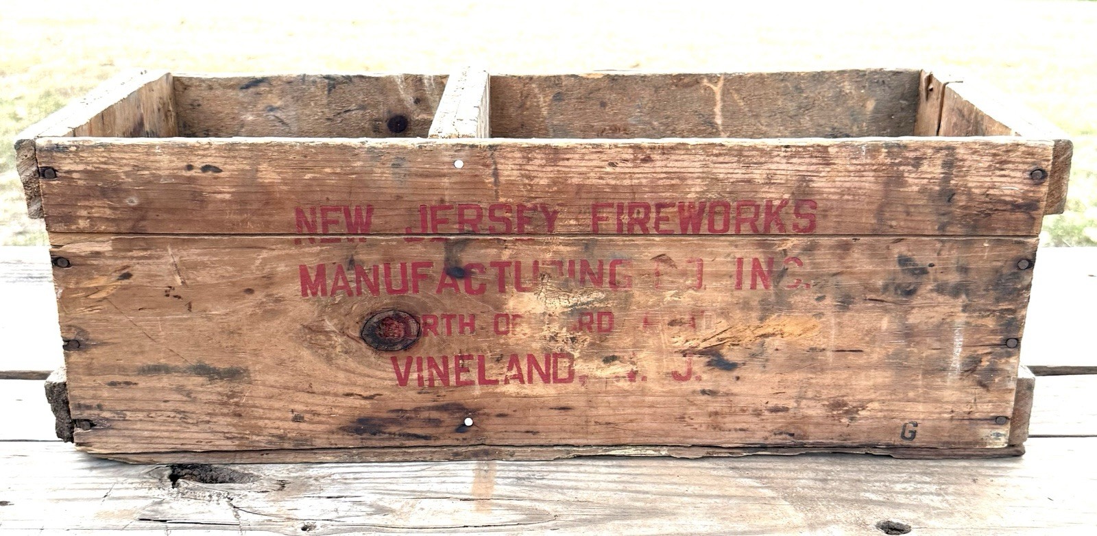 Vintage Antique New Jersey Fireworks Manufacturing Inc Wooden Shipping Crate Vintage Antique New Jersey Fireworks Manufacturing Inc Wooden Shipping Crate
