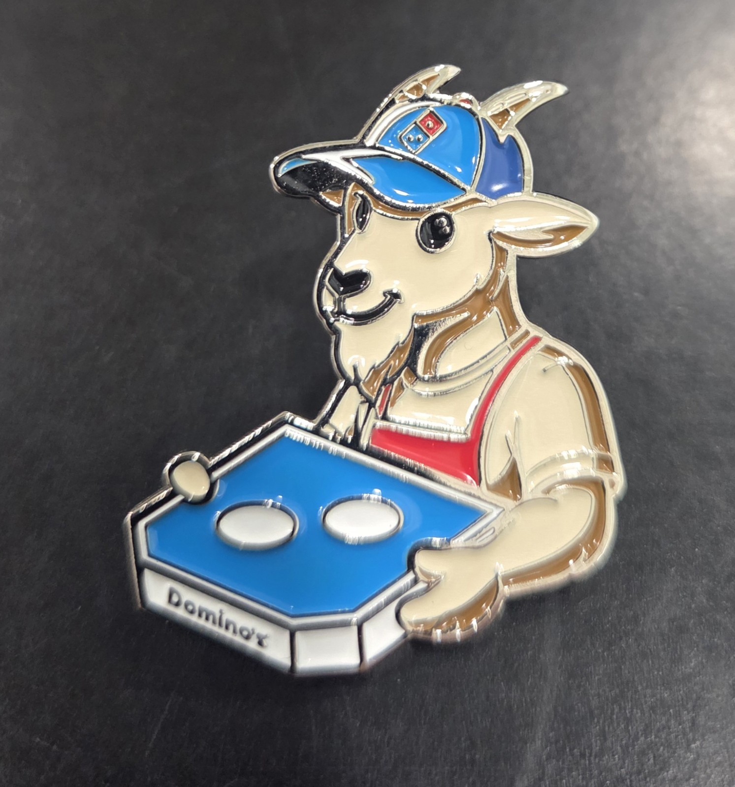 Domino\'s Pizza Enamel Hat Pin GOAT 
