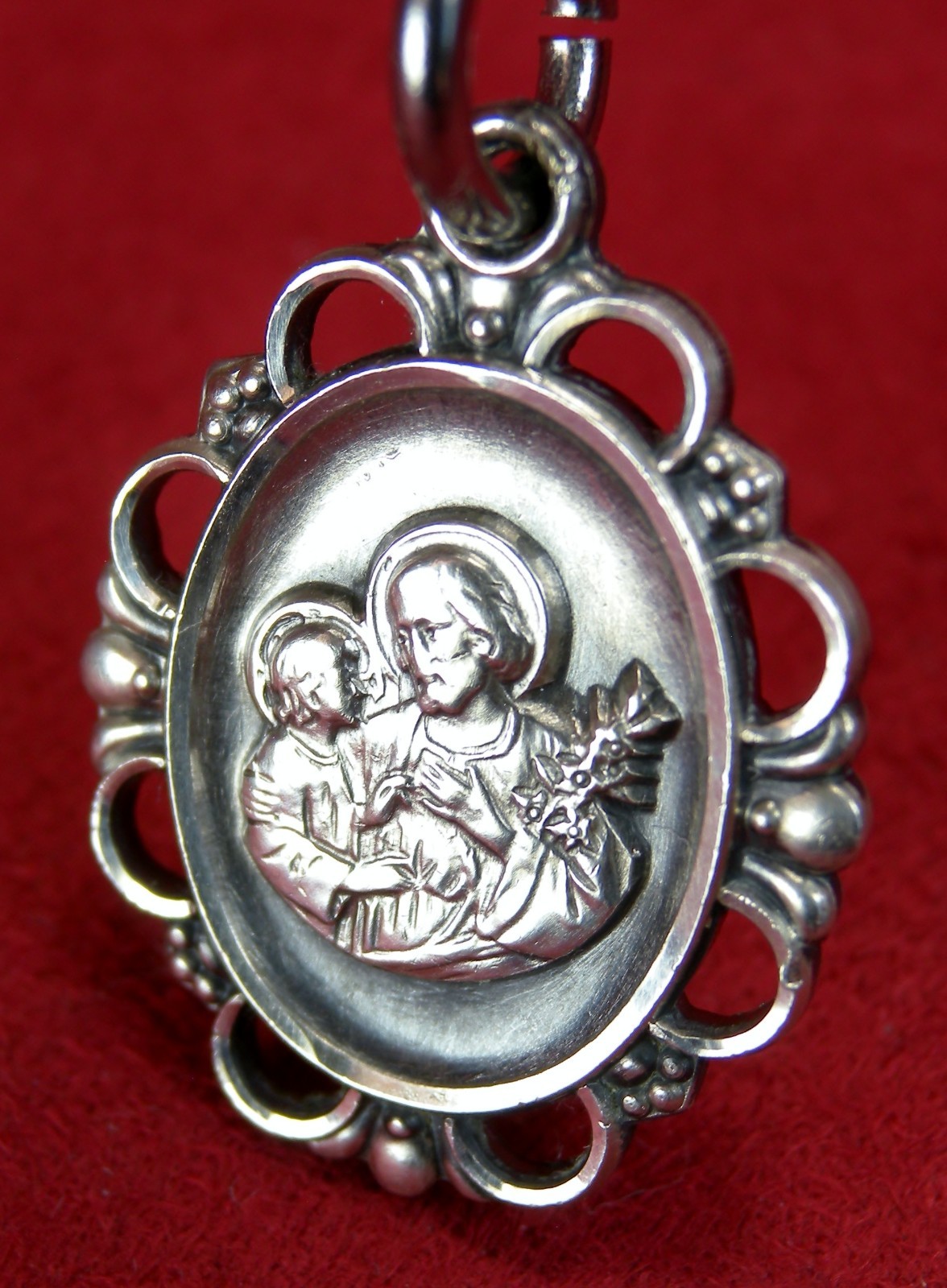 Carmelite Nun's RARE Vintage Sterling St. Joseph & Baby Jesus Habit Rosary Medal